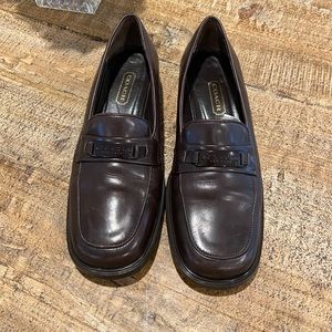 Coach Brown Leather Loafers Leila Made In Italy